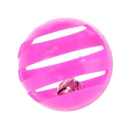 Zestaw zabawek dla kota - plastikowa piłka z dzwoneczkiem kolor różowy
