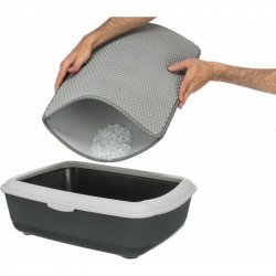 Mat For The Litter Box With A Cat For A Cat