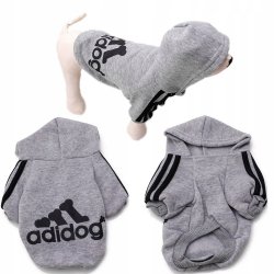 ADIDOG hoodie, clothes for a dog, color GRAY