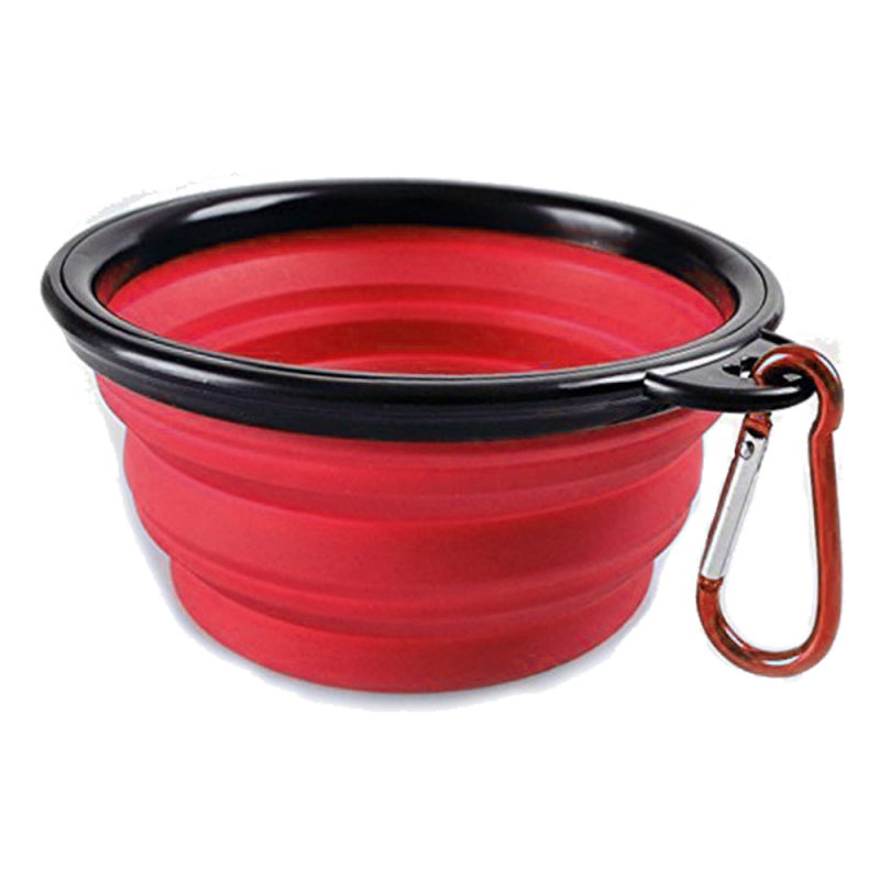 Silikonowa miska podróżna składana kolor czerwony 350 ml Silikonowa miska podróżna składana kolor czerwony 350 ml