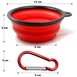Silikonowa miska podróżna składana kolor czerwony 350 ml