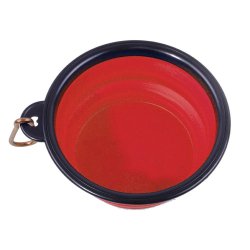 Silikonowa miska podróżna składana kolor czerwony 350 ml