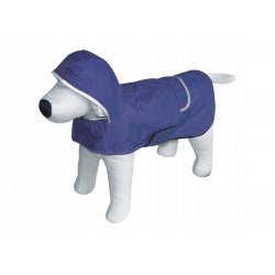 Kurteczka przeciwdeszczowa dla psa - ocieplana polarem - kolor GRANATOWY