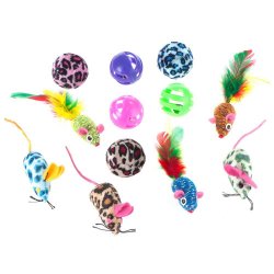 A Set Of 12 Toys For A Cat - Balls And MiceZOO.SKLEP.PL