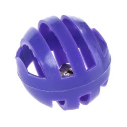 Zestaw zabawek dla kota - plastikowa piłka z dzwoneczkiem kolor fioletowy