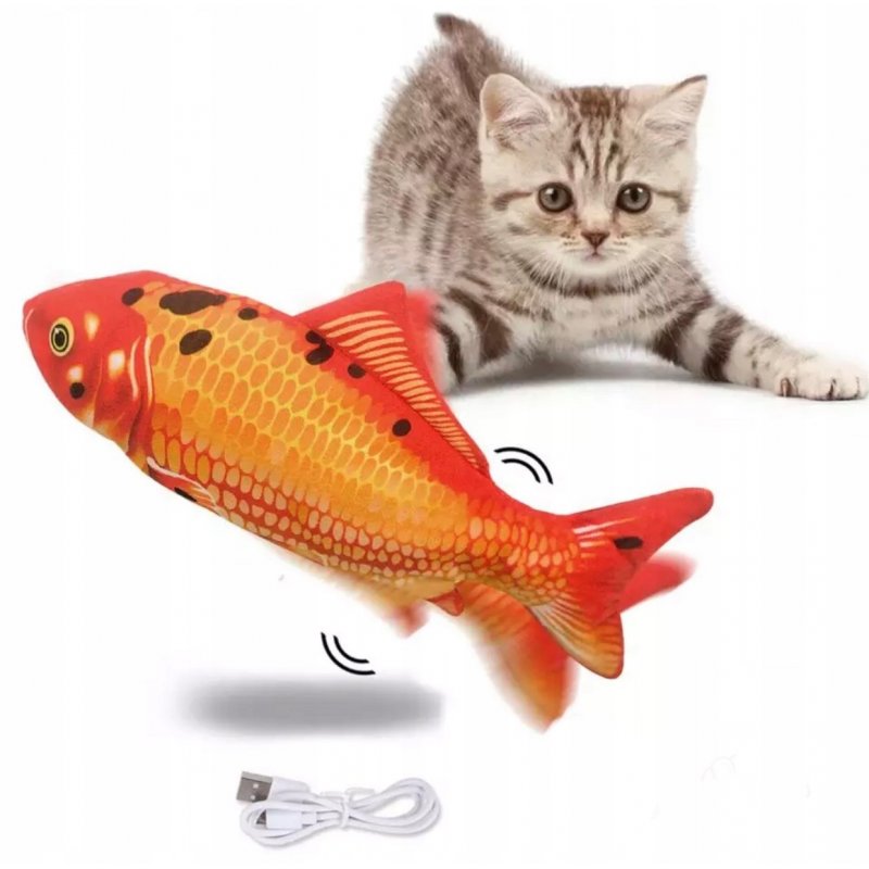 Elektryczna RYBKA RUCHOMA zabawka kota ryba KARAŚ