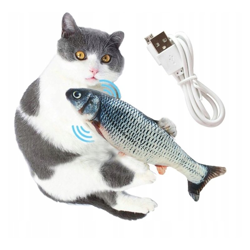 Elektryczna RYBKA RUCHOMA zabawka kota ryba PŁOĆ