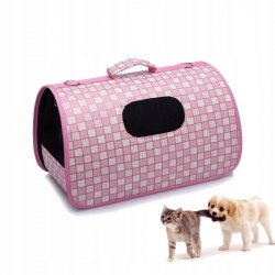Transport BAG for a cat, rabbit, dog - foldable - PINK color ZOO.SKLEP.PL