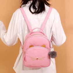 Plecak szkolny dla dziewczynki - skórzany w KOTKA, kolor RÓŻOWY