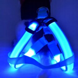 Świecące szelki dla PSA kota Szelki LED Błękitny