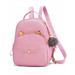 Leather backpack for a girl to school in KOTA, PINK color